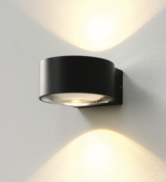 Artdelight Hudson - applique murale - 10,5 x 11,8 x 6,5 cm - 2 x 4W LED dimmable inclus - IP54 - noir