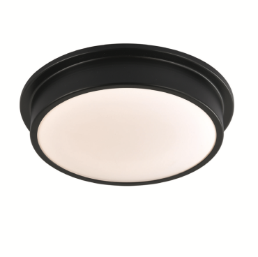 Artdelight Runner - plafonnier de salle de bain - Ø 28 cm - 12W LED inclus - IP44 - noir