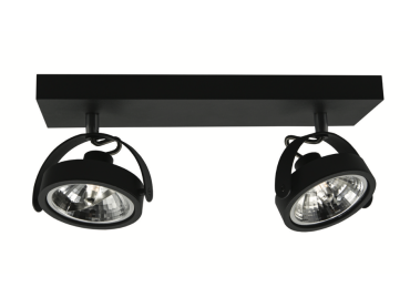 Artdelight Wajer - spot en saillie 2L - 40 x 12 x 14 cm - 2 x 3,5W LED dimmable inclus - noir