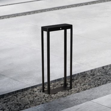 Nova Luce Berni - poteau de jardin solaire avec capteur - 23 x 50 x 8,6 cm - 2W LED inclus - IP65 - anthracite foncé