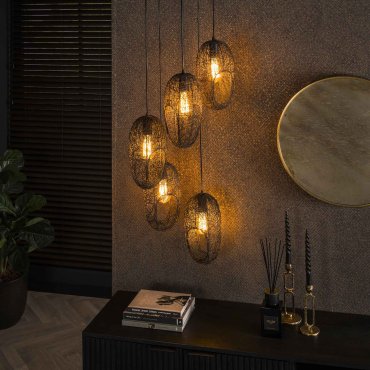 Vico Open Eye Wire - lampe suspendue - Ø 45 x 180 cm - noir
