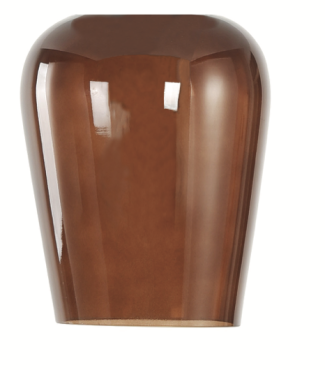 Artdelight Tombo - abat-jour en verre - Ø 12,5 x 15,5 cm - brun