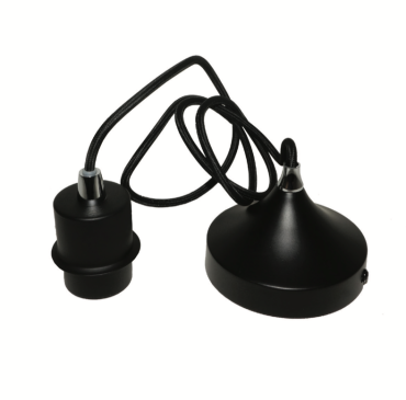 Artdelight Iron - lampe suspendue - Ø12 x 120 cm - noir