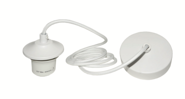 Artdelight Pendant - lampe suspendue avec cordon en fer - Ø10 x 150 cm - blanc