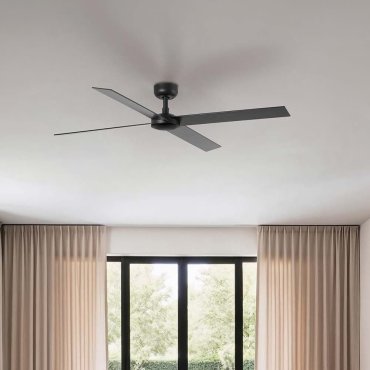 Faro Rudder L 4 - ventilateur de plafond - Ø 132 cm - noir mat et noyer foncé