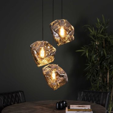 Vico Rock Chrome - lampe suspendue - Ø 50 x 150 cm - verre chromé