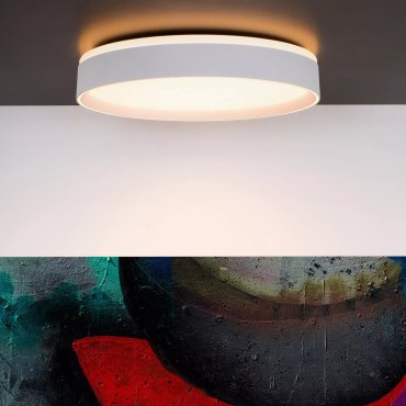 Lucide Nuria - plafonnier - Ø 30 x 7,5 cm - 18W LED inclus - 3 niveaux de gradation - blanc