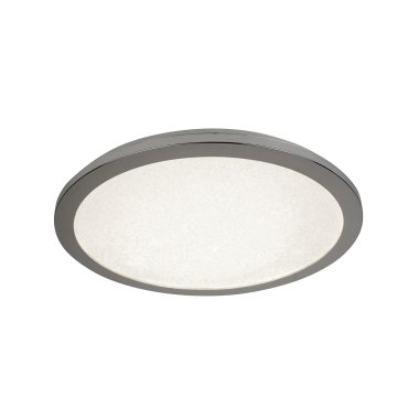 Searchlight Flush - plafonnier - Ø 30 x 2,5 cm - 18W LED inclus - IP44 - chrome