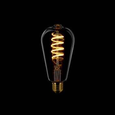 ETH Edison Spiral LED Filament ST64 - E27 - 3 niveaux de gradation - 7W - 2200K - transparent