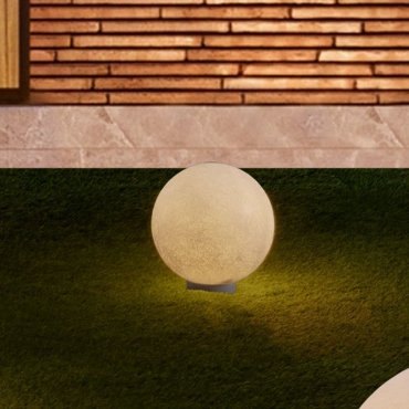 Nova Luce Moon - lampe de jardin sur piquet - Ø 25 x 25 cm - IP65 - blanc