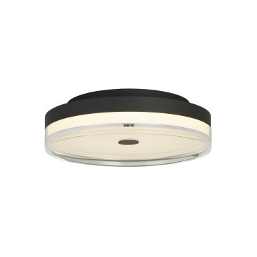 Searchlight Cyprus - plafonnier - Ø 30 x 11 cm - 21W LED dimmable inclus - noir et transparent