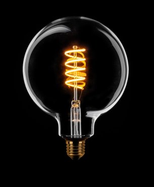 ETH Globe Spiral LED Filament - Ø 12,5 cm - E27 - 3 niveaux de gradation - 7W - 2200K - or