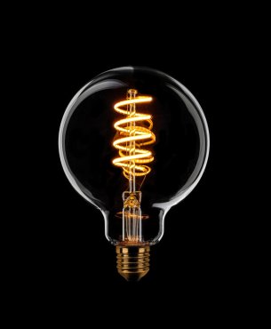 ETH Globe Spiral LED Filament - Ø 9,5 cm - E27 - dimmable - 7,5W - 2200K - or