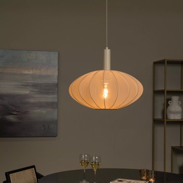 Lucide Corina - lampe suspendue - Ø 50 x 170 cm - beige