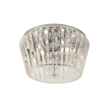Searchlight Tiara - plafonnier - Ø 40 x 23 cm - chromé et transparent