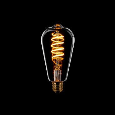 ETH Edison Spiral LED Filament ST64 - E27 - 8W dimmable - 1800K - transparent