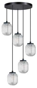 ETH Kristel - suspension - Ø 32 x 200 cm - transparent et noir