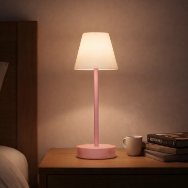 New Garden Lola Slim 30 - lampe de table rechargeable avec variateur tactile - Ø 11 x 32 cm - 1,9W LED dimmable inclus - IP44 - rose - couleur de lumière blanche