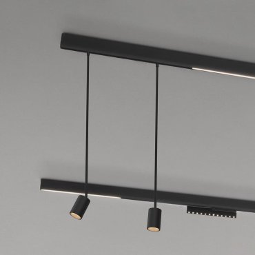 Nova Luce Ultra Slim - lampe suspendue sur rail - Ø 4,5 cm x 60 cm - 5W LED inclus - noir