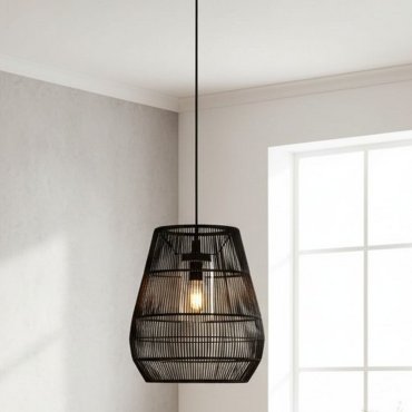 Lucide Nerida - lampe suspendue - Ø 35 x 389 cm - IP44 - noir