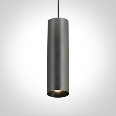 ONE Light Cylinder - lampe suspendue - Ø 7,5 x 240 cm - gris métal