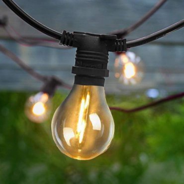 New Garden Allegra - guirlande lumineuse avec sources lumineuses remplaçables - guirlande de 8m dont 3,25m de cordon - 10 ampoules LED incluses - IP44 - noir
