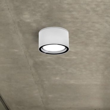 Nova Luce Focus - plafonnier d'extérieur - Ø 10 x 6,5 cm - IP54 - blanc