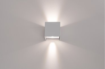 Century Italia Appalque - Applique d'extérieur avec 2 faisceaux lumineux réglables - 12 x 12 x 12 cm - 20W LED inclus - couleur de lumière réglable - IP65 - gris