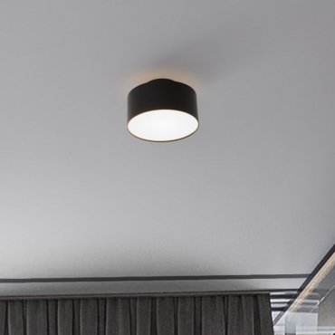 Nova Luce Ozen - plafonnier - Ø 14 x 8,8 cm - 24W LED inclus - noir sablé