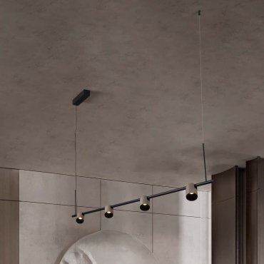 Nova Luce Sirmos - lampe suspendue - 150 x 212,4 x 6 cm - 30W dimmable LED inclus - café moka et noir sablé