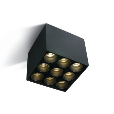 ONE Light Dark Light Tubes de plafond - plafonnier - 9,5 x 9,5 x 8,4 cm - 20W LED inclus - noir