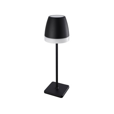 Nova Luce Colt - lampe de table extérieure à piles - Ø 11 x 38 cm - 1W LED dimmable inclus - IP44 - noir sable