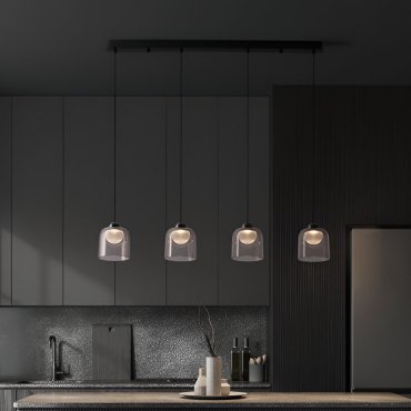 Nova Luce Dione - lampe suspendue - Ø 14 x 100 x 200 cm - 20W LED inclus - noir sablé
