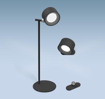 Century Italia Pixel - lampe de table rechargeable avec option lampe murale - 12 x 12,7 x 38,1 cm - 1,8W dimmable LED inclus - noir