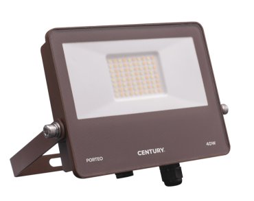 Century Italia Porteo CCT - spot - 20,3 x 22,4 x 3,6 cm - 40W LED inclus - couleur de lumière réglable - IP65 - brun