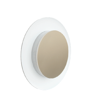 Century Italia Push &amp; Go - applique et plafonnier - Ø 22,8 x 4 cm - 20W LED inclus - IP65 - blanc avec or