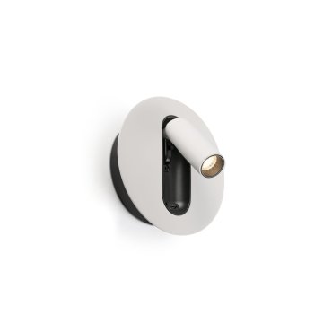 Faro Timit - lampe de chevet avec port usb - 5,3 x 11,2 x 3 cm - 4,5W LED inclus - blanc mat et noir texturé