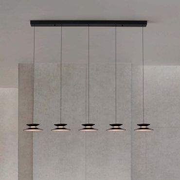 Nova Luce Morfi - lampe suspendue - 132 x 161 x 20 cm - 25W dimmable LED inclus - noir sablé et or