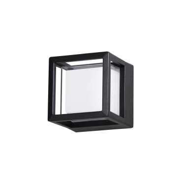 Nova Luce Agosto - applique d'extérieur - 11 x 11 x 11 cm - 6W LED inclus - IP54 - noir