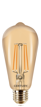 Century Italia Lampe à incandescence LED Incanto Epoca - Ø 6,4 x 14 cm - E27 - 8W non-dimmable - 2200K - ambre