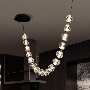 Nova Luce Ifos - lampe suspendue - 10 x 210 cm - 71W dimmable LED inclus - noir sablé et métal chromé