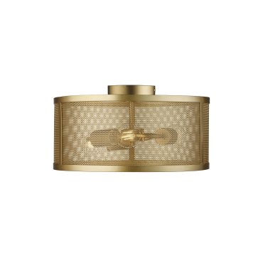 Searchlight Fishnet - plafonnier - Ø 45 x 21 cm - or mat