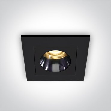 ONE Light Mirror Dark Light Range - spot encastré - 46 x 46 mm, 38 x 38 mm format encastré - 3W LED inclus - noir