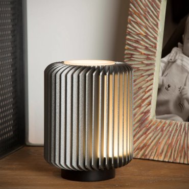 Lucide Turbin - lampe à poser - Ø 10,6 x 13,7 cm - 5W LED incluse - gris