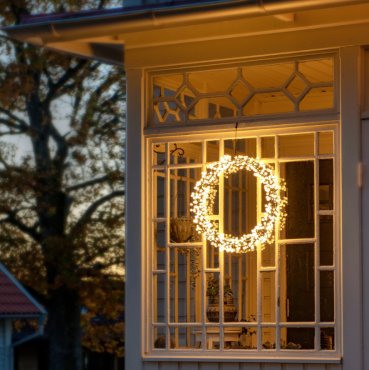 Konstsmide Christmas lights - Couronne de Noël LED - Ø 52 x 7 cm - IP44 - noir