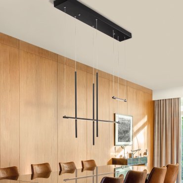 Nova Luce Elettra - lampe suspendue - 110 x 15 x 200 cm - 35W LED inclus - noir sable