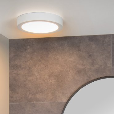 Lucide Brice-Led - plafonnier - Ø 24 x 3,9 cm - 15W LED dimmable inclus - IP44 - blanc