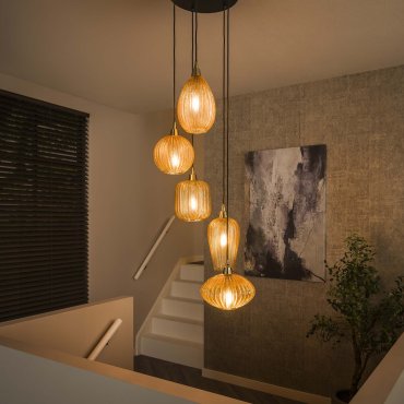 Vico - lampe suspendue - Ø 40 x 180 cm - ambre