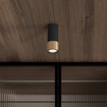Nova Luce Picto - spot en saillie - Ø 6 x 15 cm - noir et or
