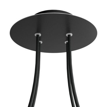 Creative Cables - Rose-One Rosace de plafond ronde pour 4 points lumineux - Ø 20 x 3,5 cm - noir
